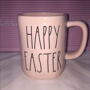 Rae Dunn HAPPY EASTER blush pink ceramic mug inlaid letters